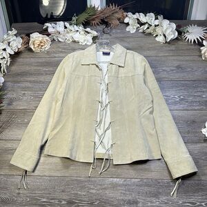 Hunt Club Cream Blazer with Lace-Up Front